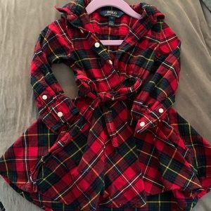 Toddler Red Plaid (Tartan) Polo Shirtdress